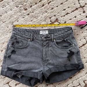 Free People Black Denim Shorts